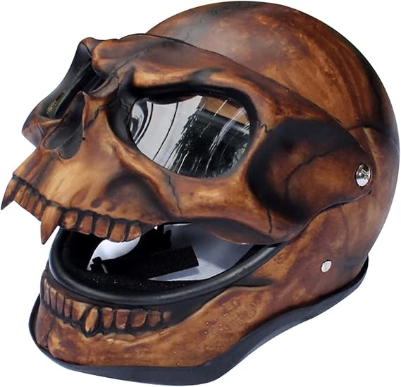 Necromancer Skull Mask - Horror Skull Mask with Goggles, Skull Mask Full Head Skull Mask, Ghost Skull Helmet Mask