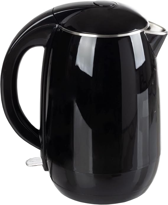 Electric Kettle Auto-Off Rapid Boil Water Heater with Stainless-Steel Interior and Double Wall Construction by Classic Cuisine (Black)
