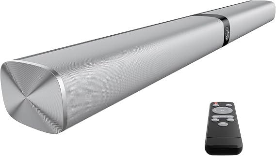 Sound Bar for Smart TV, 80W Soundbar with Bluetooth/ARC/Opt/AUX Connect, Dynamic Volume Boost, 3 Equalizer Modes, 2 in 1 Detachable Soundbar for TV/PC/Gaming/Projectors