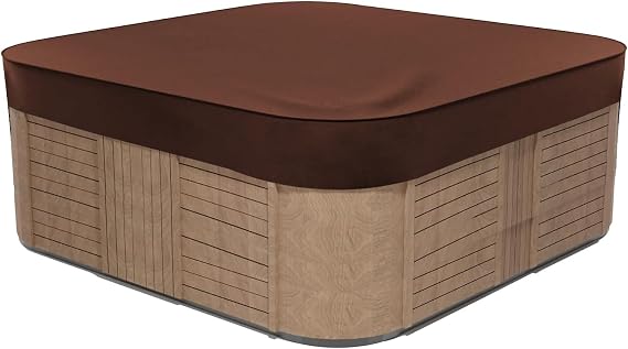 Waterproof Hot Tub Cover Protector 85 x 85Inch Square Spa Cover Replacement for Hot Tub Lid Outdoor Protective Cover Cap,Brown
