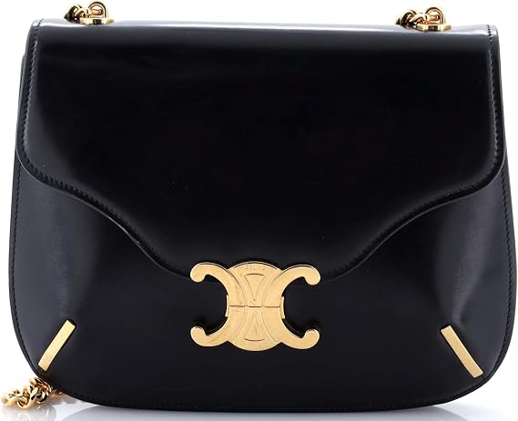 Pre-Loved Besace Triomphe Shoulder Bag Smooth Calfskin Small, Black