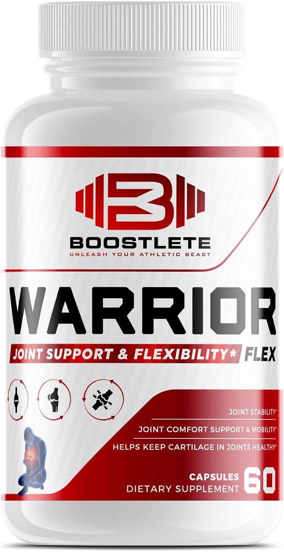Warrior Flex Premium Joint Support Supplement   Glucosamine, Chondroitin, Turmeric & Boswellia   Promotes Joint Comfort, Flexibility & Mobility   Non-GMO, Gluten-Free, USA Made 60 Capsules