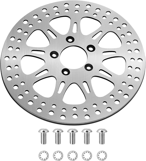 11.8'' Front Brake Rotor Compatible with Harley Rotor Road Glide,Road King, Electra Glide,Street Glide,Tri Glide,Dyna,Fat Bob,Low Rider s,V-Rod,Brushed Finish Stainless