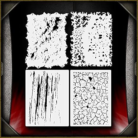 Mini Grunge Set AirSick Airbrush Stencil Art Template