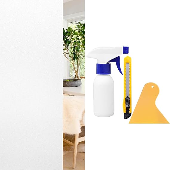 rabbitgoo Frosted Glass Window Privacy Film 23.6" x 78.7", rabbitgoo Window Tint Kit Tools