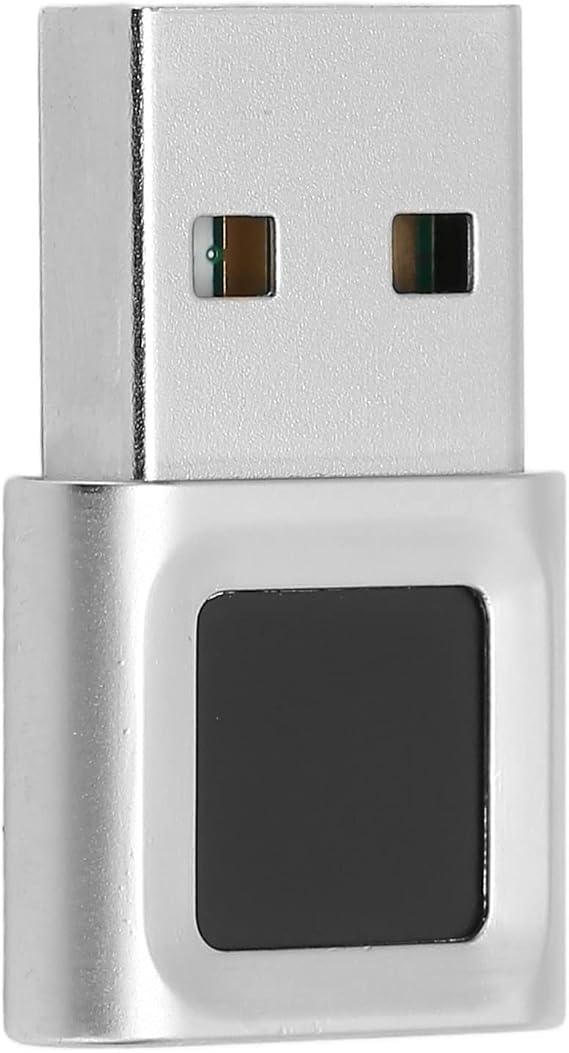 Yunseity USB Fingerprint Reader, 360 Degree Touch Fast Matching Fingerprint USB Key, Biological Unlocking Hello Fingerprint Scanner for 10 11 Laptop Computer