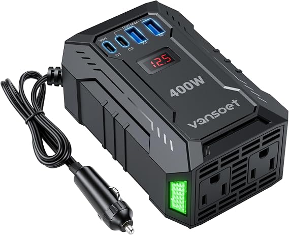 400W Car Power Inverter for Vehicles DC 12V to AC 110V Inverter