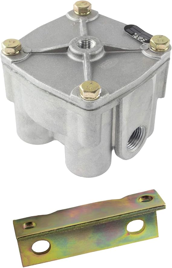 World American WA65104 Air Brake Relay Valve Fits HD Trucks with R12 System Replaces Bendix 065104 Haldex 102165X Meritor R955065104X Navistar 1617037C - Type R12 4x 3/8" Delivery Ports, 1/2" Supply