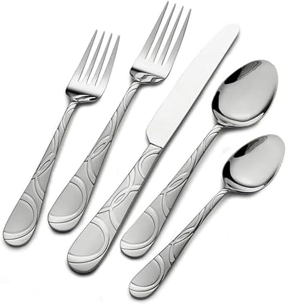 Pfaltzgraff Garland Frost 20-Piece Stainless Steel Flatware Set, Service for 4