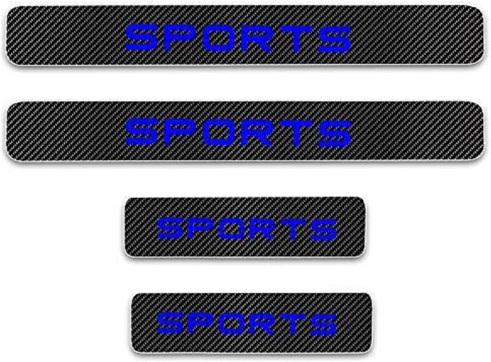 for Citroen C2 C3 C4 C4L C5 C6 C4 Picasso C4 Aircross Elysee SEGA Carbon Fiber Door Sill Protector Scratch Door Sill Guard 4D Welcome Pedals Guards Threshold Sticker Sticker Blue 4Pcs
