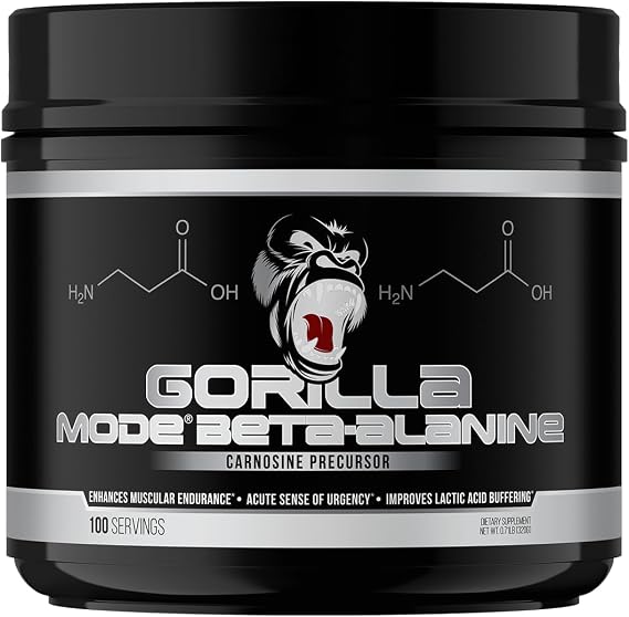 Gorilla Mind Beta-Alanine Carnosine Precursor,Enhanced Muscular Endurance, 3.2 Grams per Servings