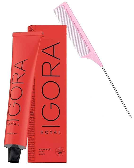5-00 IGORA ROYAL by Schwarzkapf PERMANENT Creme Hair Color Dye, Cream Haircolor, 2026-2027 Version (w/SIeekshop PINK Comb) (5-00 Light Brown Natural Extra - new)