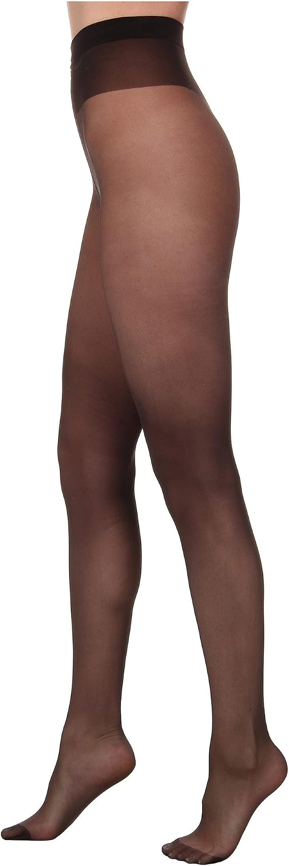 Wolford Individual 10 Tights For Women Sheer Shaping Pantyhose Reinforced Panty Shadow Toe Soft Waistband for All-Day Comfort Black Nearly Black Medium