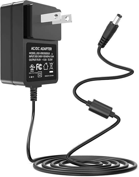 9V Power Supply Cord Compatible with TP-Link Tapo Camera C100 C200 C210