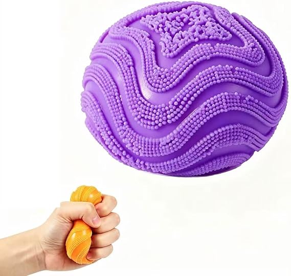 Fuzz Ball Squishy Stress Ball, Slow Rising Memory Foam, Soft Fidget for Anxiety Relief, Adults Anxiety Stress Relief, Party Favors Gift for Adult (Purple)