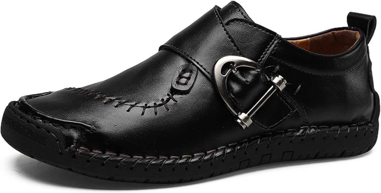 Men's Handmade Sewing Genuine Leather Lefu Shoes European and American Fashion and Comfortable Soft Sole Business Casual Shoes