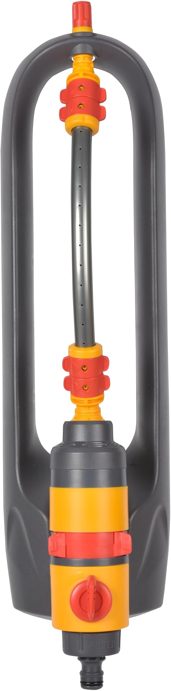 Hozelock | Rectangular Sprinkler AquaSave Pro 220 M | Oscillating Lawn Sprinkler | Adjustable Coverage | Customise Water Flow | Uniform Watering, Yellow & Grey