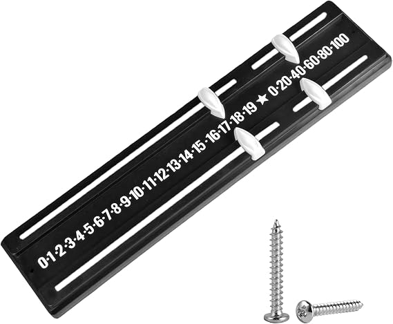 Black Snooker Scoreboard, Plastic Game Scoreboard, Manual Flip Scoreboards for Various Ball Competitions, 25.5 * 5.9CM
