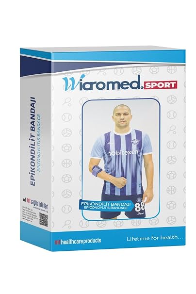 Wicromed Epikondilit Bandajı Tenisçi Golfçü Dirseği Bandajı Lüx Mavi Sport Standart