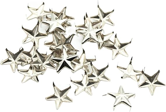 100 Pcs Star Studs Rivets Star Rivets Five-Pointed Star Claw Hand Press Spikes Metal Decorative Rivets For Bag Belt