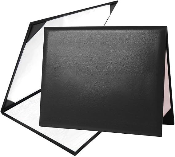 Diploma Holder & Cover 8.5x11, Diploma Folder for Certificate, Tent Style | Leatherette Padded Diploma Book for Graduation, High School & College Certificate Holder; Protects & Displays Documents