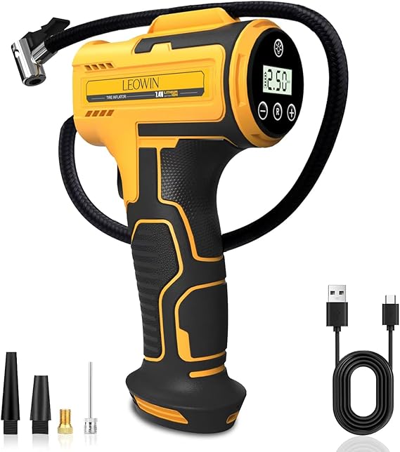 Tire Inflator Portable Air Compressor for Cars, Motorcycles, Bikes, Ball
