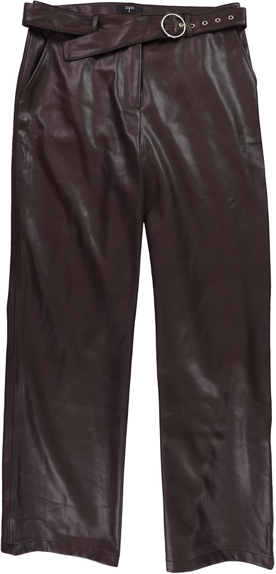 T-Tahari Vegan Leather Belted Pant