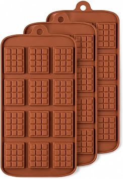 3 pack X Thin Mini Waffle Mold Chocolate DIY Tray Mould Silicone Party maker