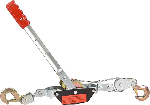 Doppy 2 Ton Winch Ratchet Tool, 2 Hook Dual Gear Power Puller,4400 Lbs Pulling Capacity Boat Marine,Heavy Duty Cable Come Along Tool,Automotive Hoist Winch Puller