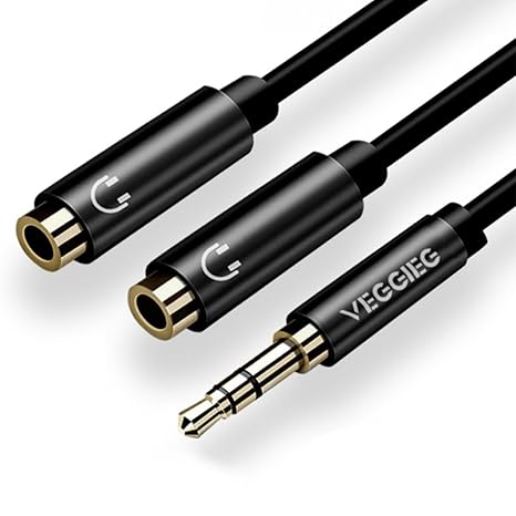 VegGieg 3.5mm 2 Headphone Multiplexer Y Cable