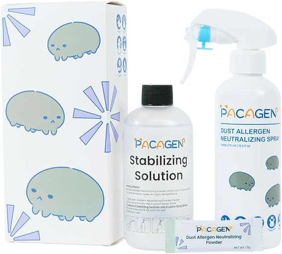 Pacagen Dust Allergen Neutralizing Spray | Non-Toxic and Safe, Immediate Results, Easy to Use, and Pet Friendly - A Few Sprays Every 2-3 Days for Relief