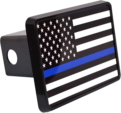Rogue River Tactical Thin Blue Line Flag Trailer Hitch Cover Plug US Blue Lives Matter Police Officer Law Enforcement