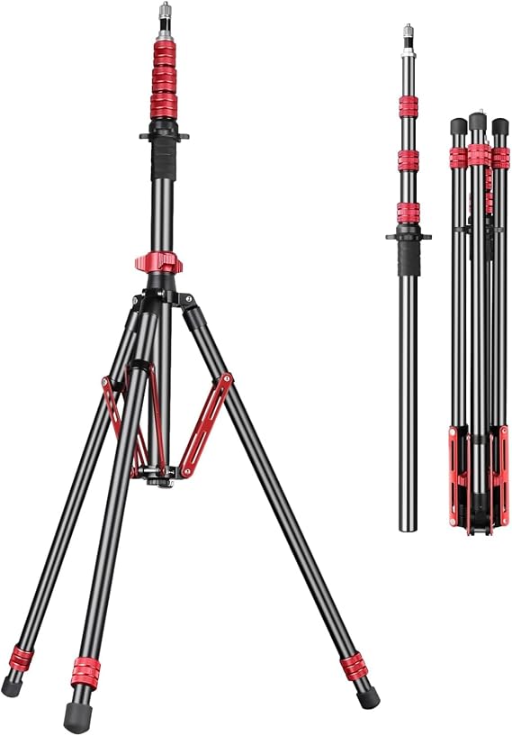 FreeSea MT-02 Aluminum Alloy Photography Light Stand, Adjustable Tripod | Studio Sturdy Tripod for Speedlite Flash Softbox Strobe Light Camera with Carrying Bag