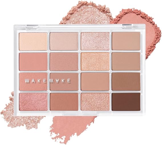 Wakemake Soft Blurred Eye Palette 03 Sunset Blurred, Best of Beauty Korea Award Winning, 16 Colors, Matte, Glitter, Korean Cosmetics, Everyday Eyeshadow Palette, Eyeshadow, Natural Color Development | Viscose Award, 16 Colors, Matte, Glitter, Korean Cosmetics