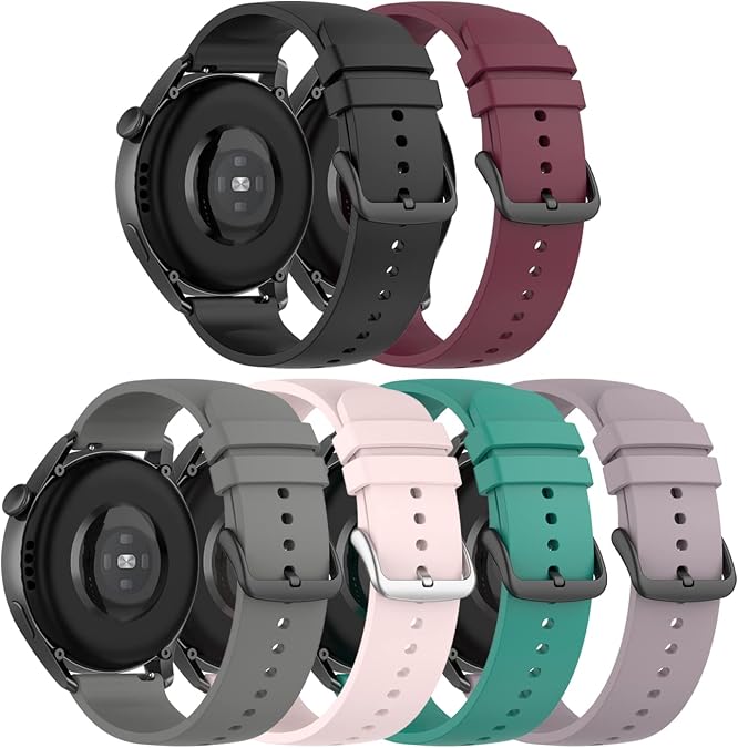 E ECSEM Compatible with SENBONO S09/S09 plus Watch Bands Soft Silicone Waterproof Adjustable Quick Release Strap Replacement Wristbands for SENBONO S80 S82 S30 Z08S Smartwatch for Women Men
