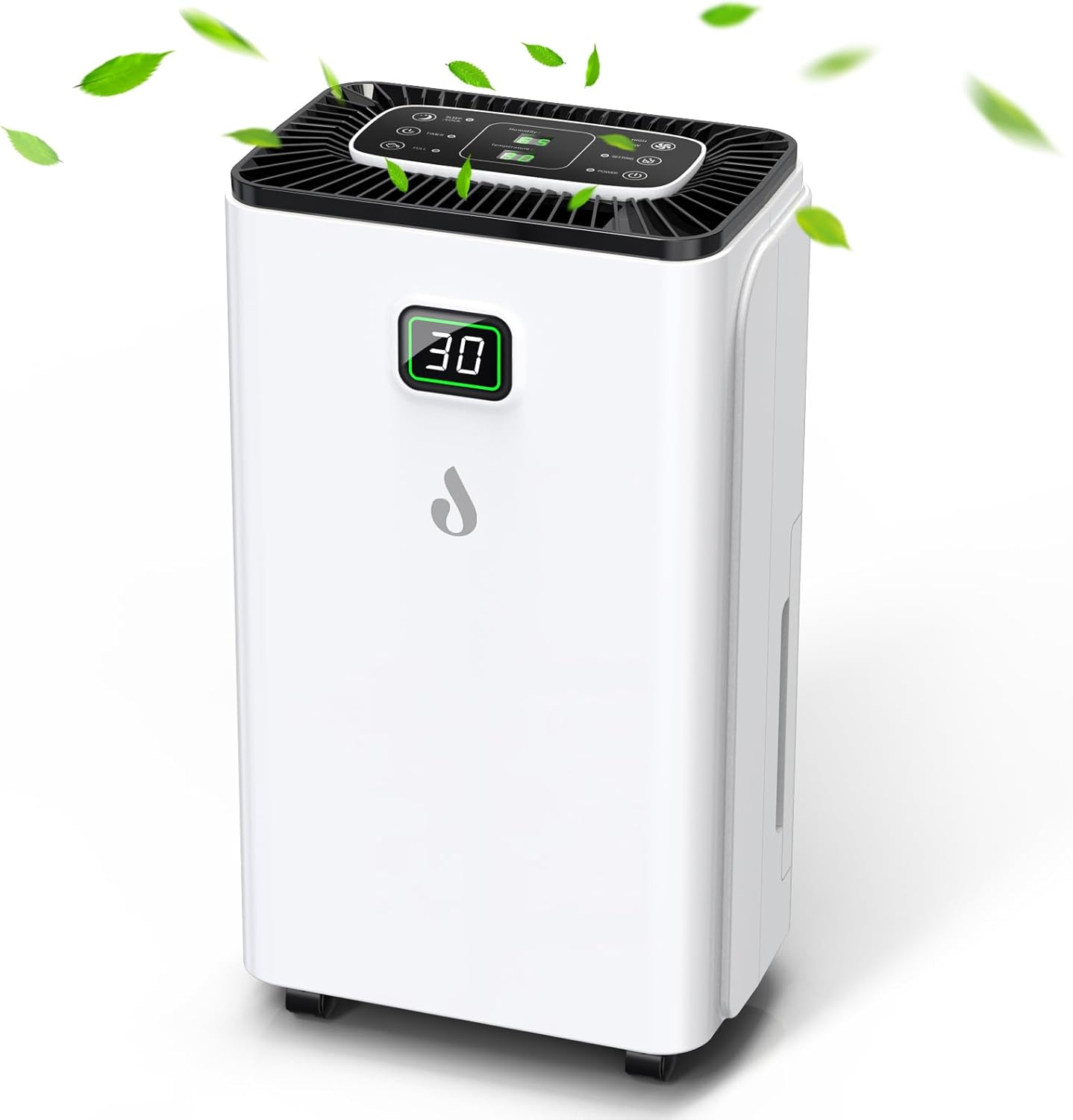Luftentfeuchter Elektrisch Entfeuchter 12L/Tag mit Digitalanzeige 3 Modi 24H-Timer 25L Wassertank Schlafmodus Raumentfeuchter mit Kontinuierliche Entwässerung Ideal für Schlafzimmer Keller