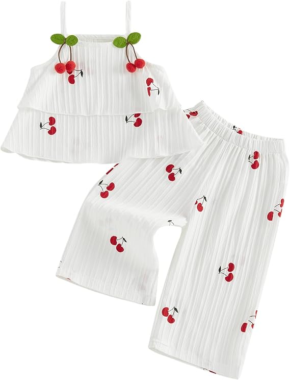Toddler Baby Girl Summer Outfits Kids Girls Camisole Tops Pants Set