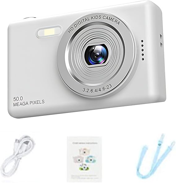 4k Digital Camera 48-megapixel Vlogging Camera for Photography Compact Pocket Cameras Vintage Digital Travel Vlog Cameras with 8X Digital Zoom 48mp, 2.4in LCD Screen, Flash Modes (Silver)