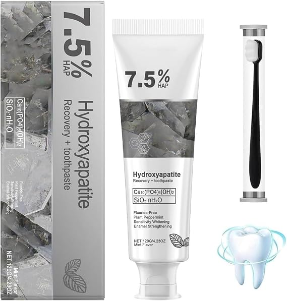 Hydroxyapatite Toothpaste,7.5% Hydroxyapatite Toothpaste,Nano Hydroxyapatite Toothpaste,Fluoride-Free Toothpaste for Sensitive Teeth 1