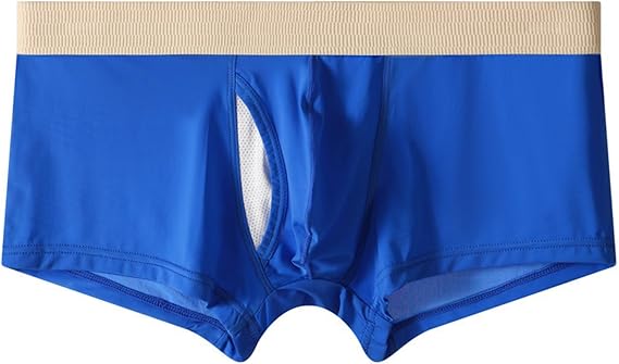 Mens Sports Breathable Boxer Briefs Elastic Ice Silk Underwear Low Rise Comfortable Shorts