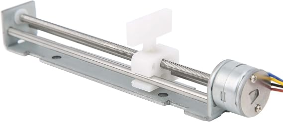 Stepper Motor,80mm 2Phase 4Wire Stepper Motor Linear Stroke with Slider,Linear Actuator Kit 18 Degree Lead Screw Worm Drive Stepper Motor for Small Laser Engraving Machine
