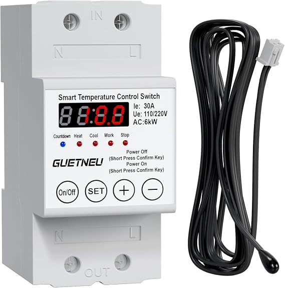 110/220V Temperature Controller, 63A LED Display