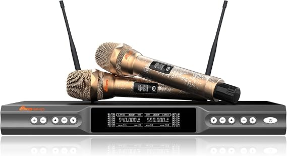 Professional Performance Dual Wireless Microphones UHF-X2D Dragon Engraved-Limited Edition with Anti Feedback,Ultra Low Distortion, No-Touch Frequency Scanning W/Digital Pilot Technology