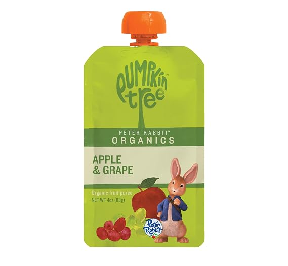 Peter Rabbit Organics Puree Fruit Apple Grape, 4 oz