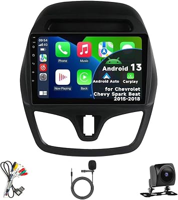 Car Radio Stereo for Chevrolet Chevy Spark Beat 2015-2018, Android 13, 9 IPS Touch Screen Upgrade Dash Kit with Car-Play & Android Auto, GPS Navigation DSP SWC 5G WiFi Camera 4CORE 132GB
