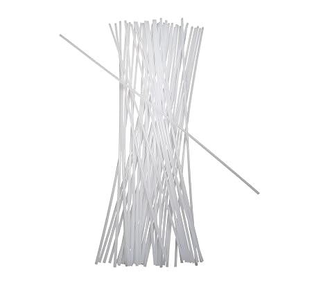 50Pcs 1/8 x 12in Soft Acrylic Round Dowel Plastic Rods Sticks Strips Strings for DIY, Natural Color Food-Grade Safety Material