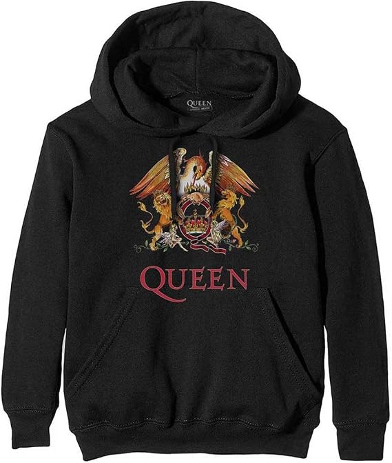 Queen 'Classic Crest' (Black) Pullover Hoodie