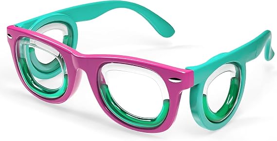 Hion Kids Anti-Motion Sickness Smart Glasses (for 3-8 Year Olds) Ultra-Light Portable Nausea Relief Liquid Glasses for Carsickness, Airsickness, Seasickness Kids Travel/Cruise Essentials (Green)
