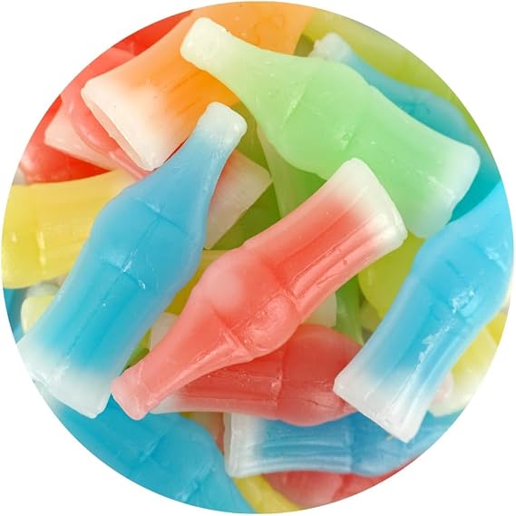 Wax Bottle Candy, 1lb Bulk Bag, Wax Juice Bottle, Retro Candy