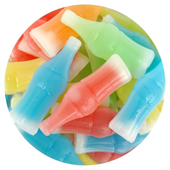 Wax Bottle Candy, 1lb Bulk Bag, Wax Juice Bottle, Retro Candy